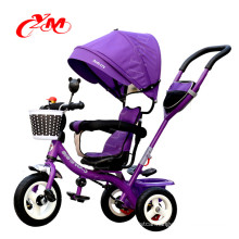 Kids tricycle with pneumatic tire foot brake/hot product tricycle for kids back seat/steel frame child tricycle big wheels